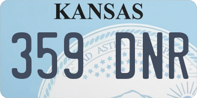 KS license plate 359DNR