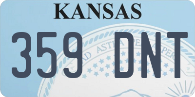 KS license plate 359DNT