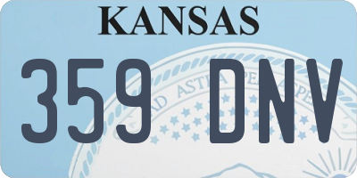 KS license plate 359DNV