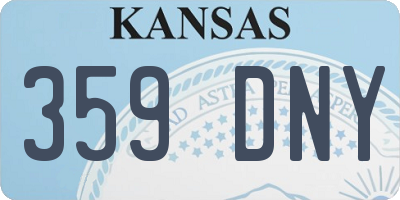 KS license plate 359DNY