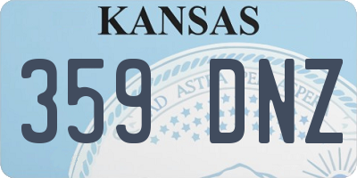KS license plate 359DNZ