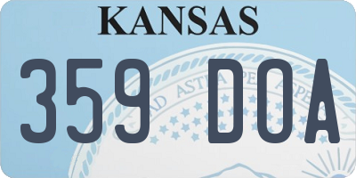 KS license plate 359DOA