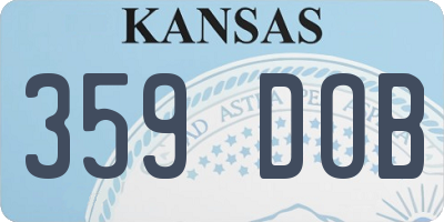KS license plate 359DOB
