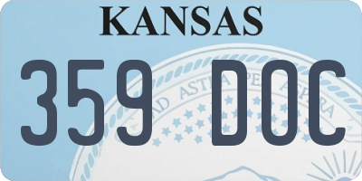 KS license plate 359DOC