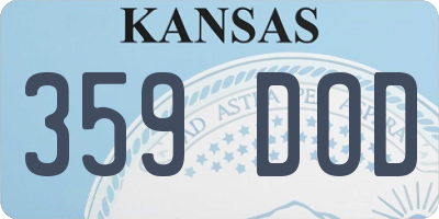 KS license plate 359DOD