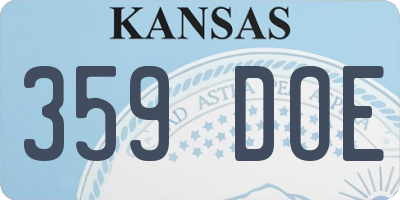 KS license plate 359DOE