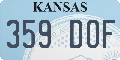 KS license plate 359DOF