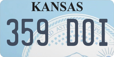 KS license plate 359DOI