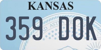 KS license plate 359DOK