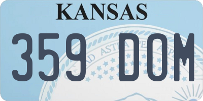 KS license plate 359DOM