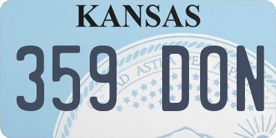 KS license plate 359DON