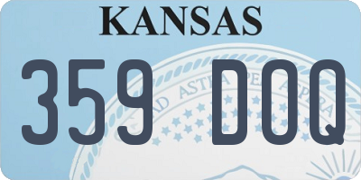 KS license plate 359DOQ