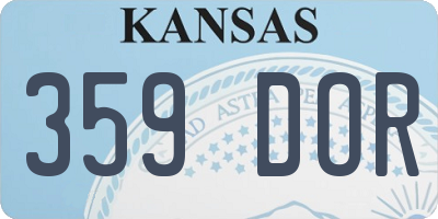 KS license plate 359DOR