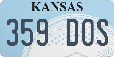 KS license plate 359DOS
