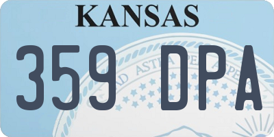KS license plate 359DPA