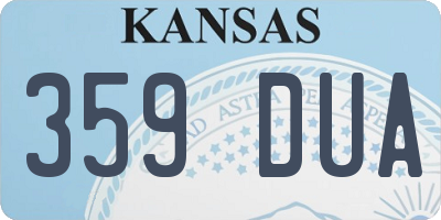 KS license plate 359DUA