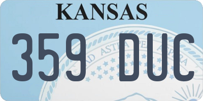 KS license plate 359DUC