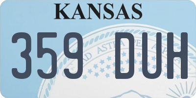 KS license plate 359DUH