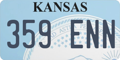 KS license plate 359ENN