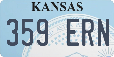 KS license plate 359ERN