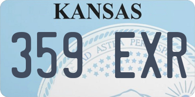 KS license plate 359EXR