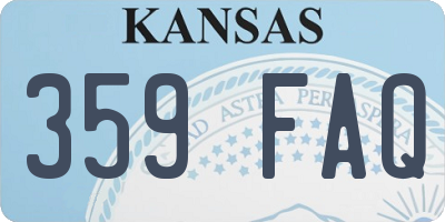 KS license plate 359FAQ
