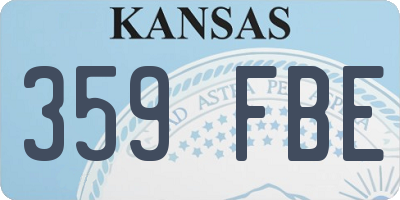 KS license plate 359FBE