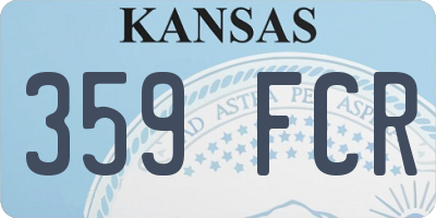KS license plate 359FCR