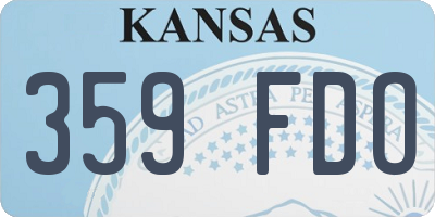 KS license plate 359FDO
