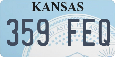 KS license plate 359FEQ