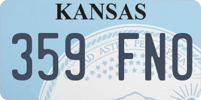 KS license plate 359FNO