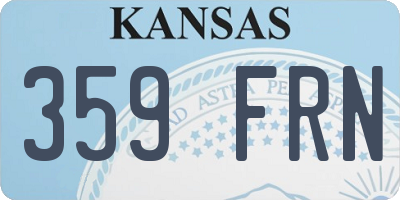 KS license plate 359FRN
