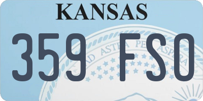 KS license plate 359FSO