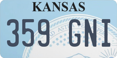 KS license plate 359GNI
