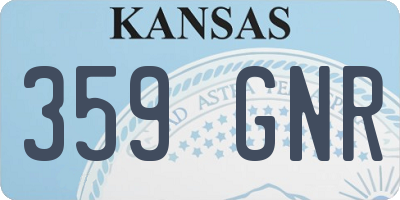 KS license plate 359GNR