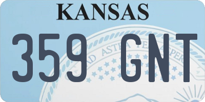 KS license plate 359GNT