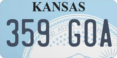KS license plate 359GOA