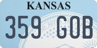 KS license plate 359GOB