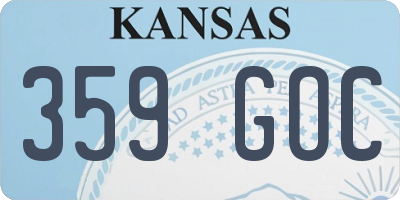 KS license plate 359GOC