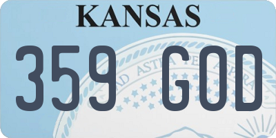 KS license plate 359GOD
