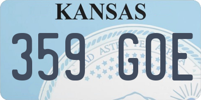 KS license plate 359GOE
