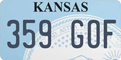 KS license plate 359GOF