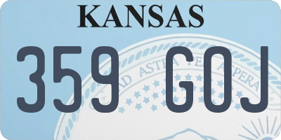 KS license plate 359GOJ