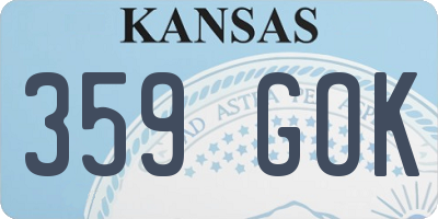 KS license plate 359GOK