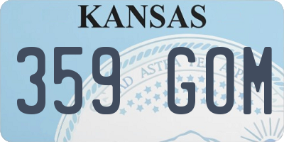 KS license plate 359GOM