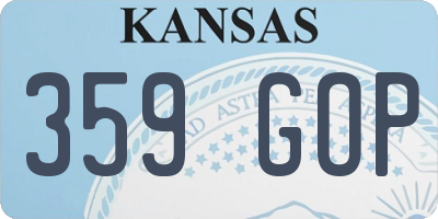 KS license plate 359GOP