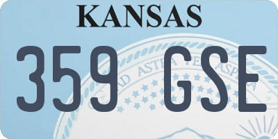 KS license plate 359GSE