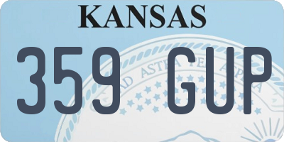 KS license plate 359GUP