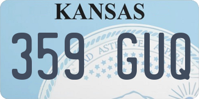 KS license plate 359GUQ