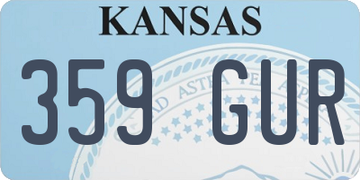 KS license plate 359GUR